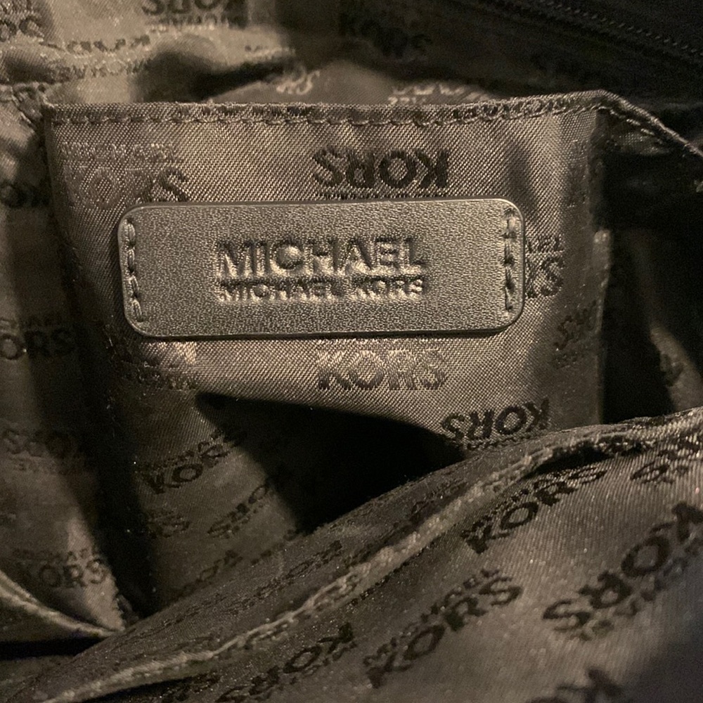black with MK stitching and gold accent zippers and emblems - Picture 1 of 4